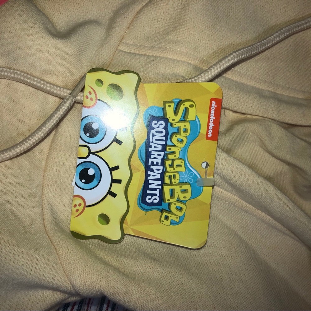 Spongebob Square pants NWT! tan hoodie - Picture 7 of 8